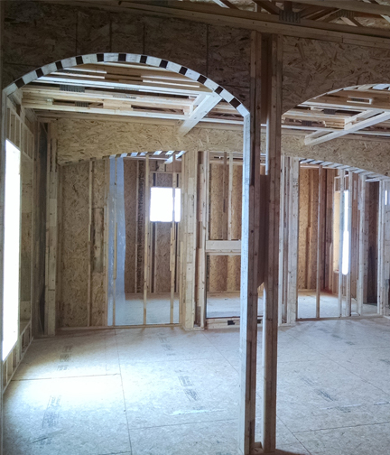 Interior home framing