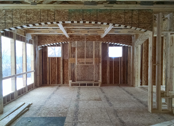 Interior view of home being built